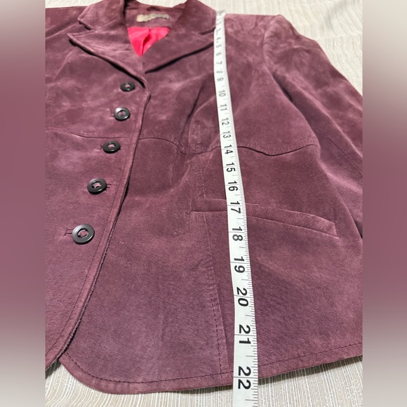 i.e. Women's 100% Leather Suede Blazer Jacket Mauve/Plum/Purple Color Medium - Picture 10 of 11
